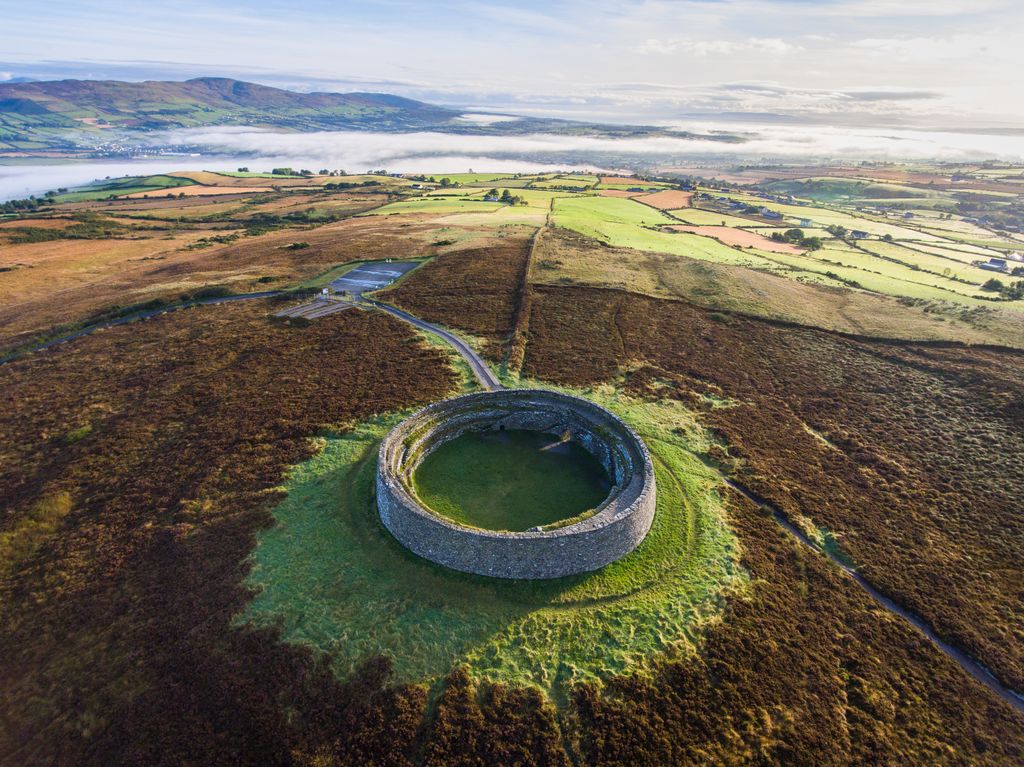 Grianan of Aileach ringfort aerial view